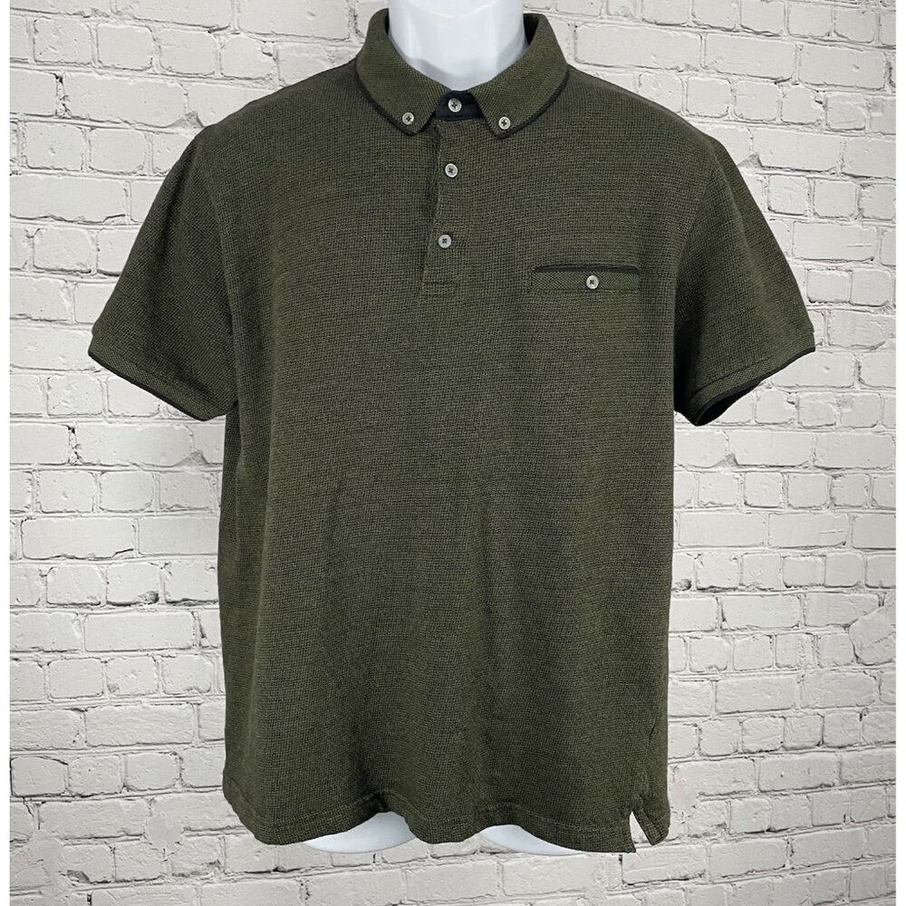 Cactus Man Green Print Button Down Collared Polo Casual Preppy Shirt Size XL